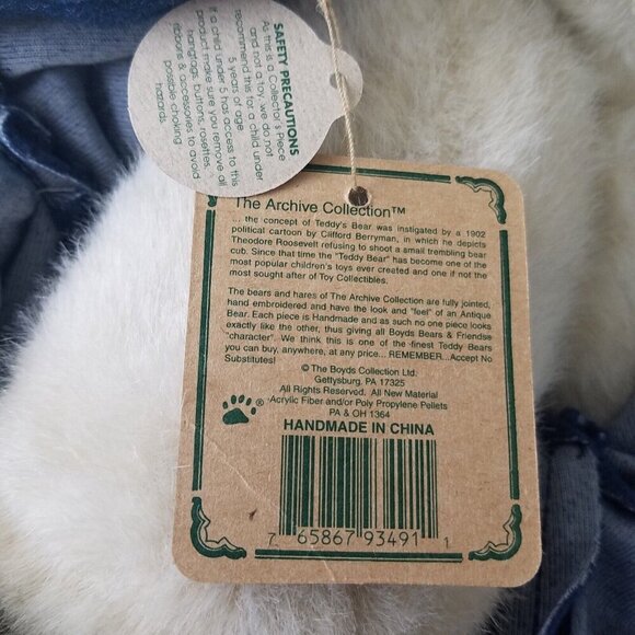 Boyds Bears‎ 1998 ALEXIS BERRIMAN #912022 Plush 16” Blue Velvet Soft NWT - Picture 9 of 12